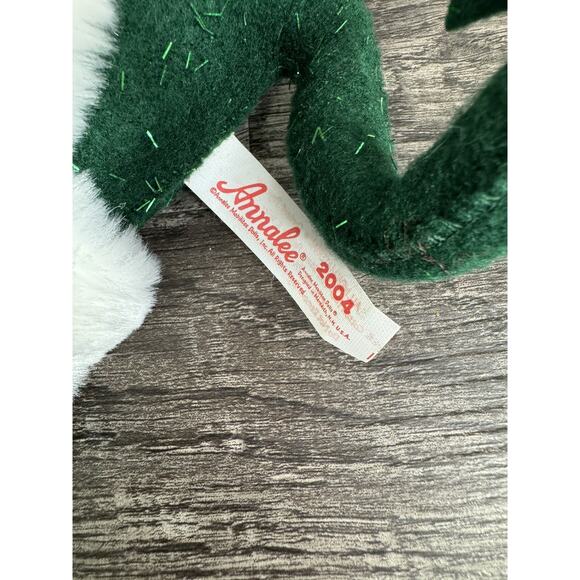 Vintage 2004 Annalee Green Elf W/Striped Pants 14” Set Of 2 Kitschy Christmas - Picture 9 of 16